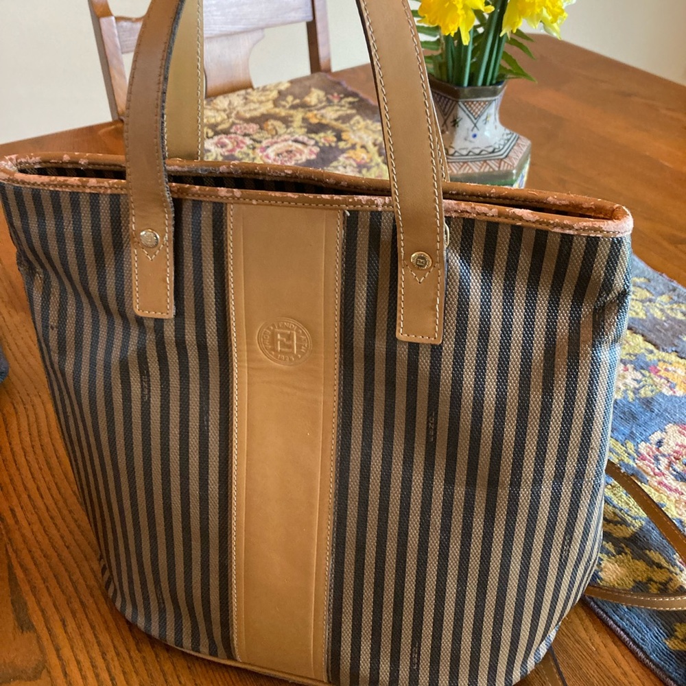 Vintage Fendi Tote Shoulder Crossbody bag Damaged